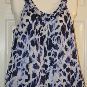 Michael Kors Womens Silk Sleeveless Top Blue